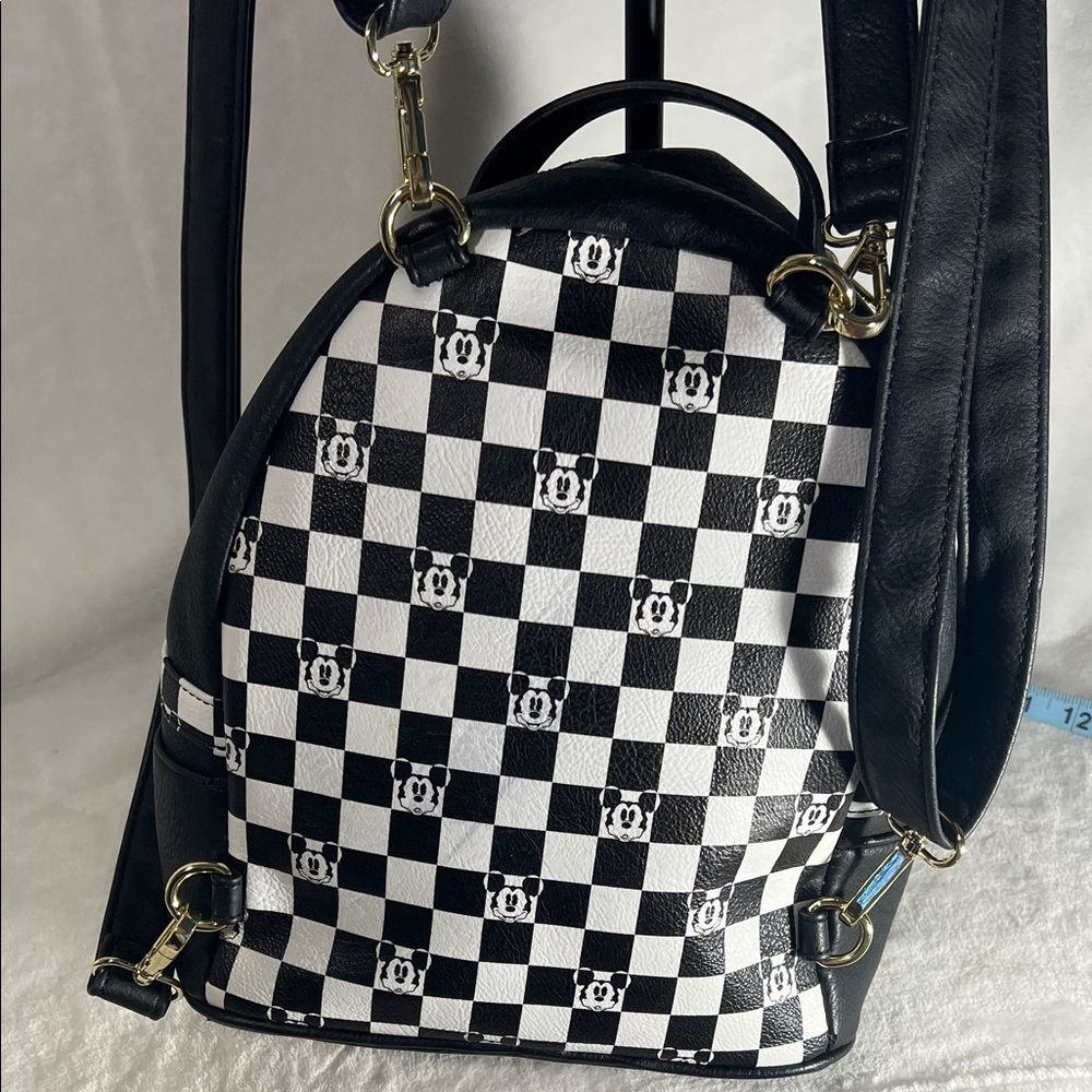 Loungefly Disney Black and White Checkered Mickey Backpack - Picture 4 of 16